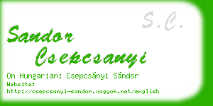 sandor csepcsanyi business card