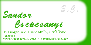 sandor csepcsanyi business card